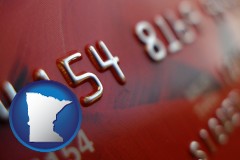 a credit card macro photo - with MN icon