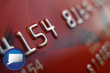 a credit card macro photo - with Connecticut icon