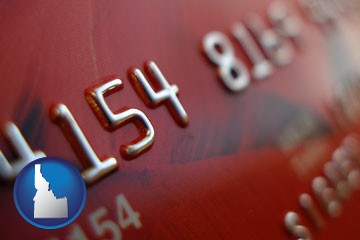a credit card macro photo - with Idaho icon