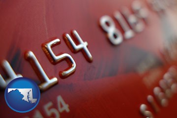 a credit card macro photo - with Maryland icon