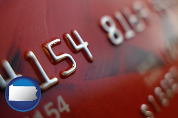 a credit card macro photo - with Pennsylvania icon