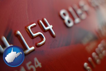 a credit card macro photo - with West Virginia icon