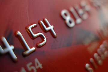 a credit card macro photo